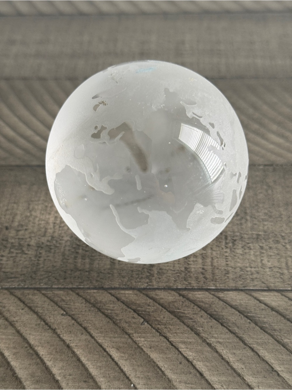 Vintage Glass Globe Paperweight - K L M & Northwest Airlines Advertising 3" Diam